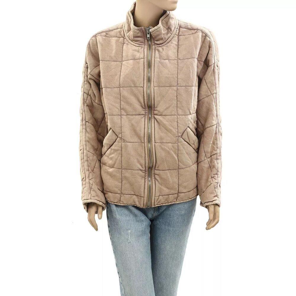 Free People Dolman Quilted Knit Jacket Top Oversized Zip-up Slouchy S NWD 284566